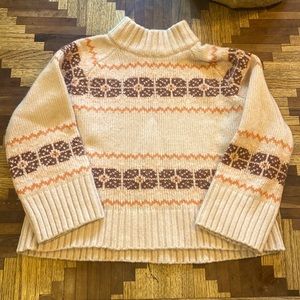 Madewell Wool Sweater Cropped Light Pink Orange
